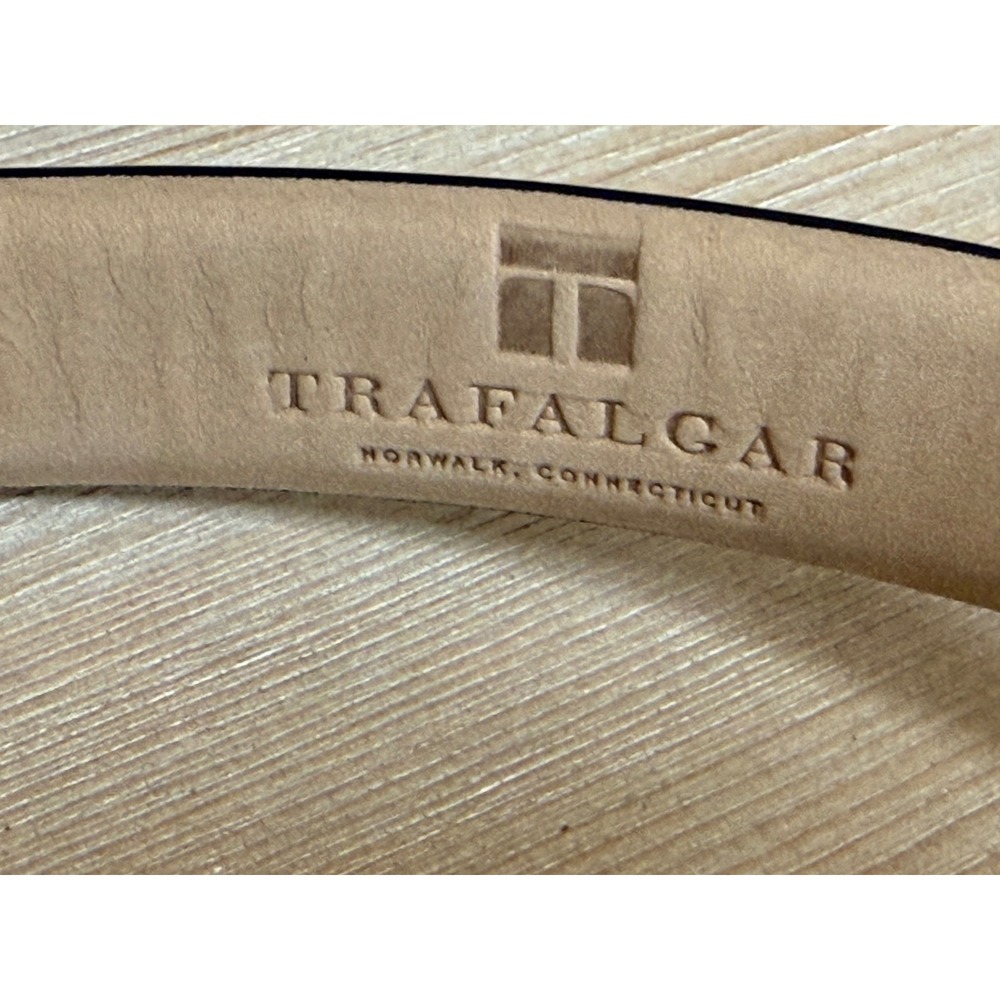 Mens Trafalgar Size 36 Leather Belt Black Cortina Hand Polished
